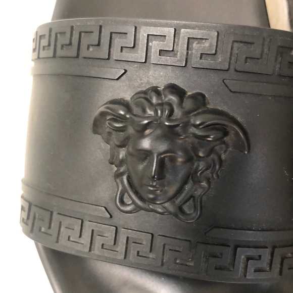 Versace \'Medusa Head\' Unisex Black Slides Sandals - Size 9 / COA main image 5